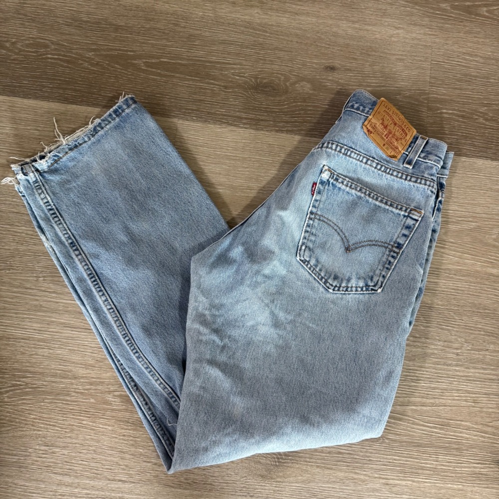 Vtg Levi's 569 Loose Straight Fit Jeans Mens 30x32 Blue Distressed Denim USA